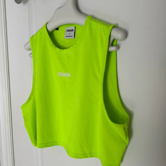 Gym shark neon yellow/green muscle tank. Thin breathable material. Size S - Picture 2 of 4
